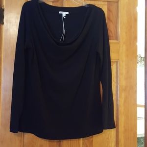 Black drape neck jersey